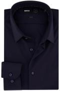 Business overhemd Hugo Boss slim fit donkerblauw effen