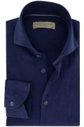 Donkerblauw John Miller linnen overhemd slim fit