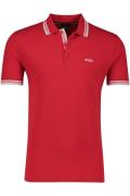 Boss Green Paddy polo effen rood normale fit katoen