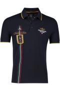 Katoenen Aeronautica Militare polo slim fit donkerblauw geprint