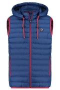 A Fish Named Fred bodywarmer donkerblauw slim fit effen rits met capuc...