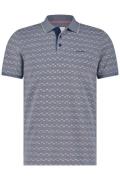 State of Art polo wijde fit blauw geprint