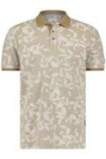 Poloshirt State of Art wijde fit beige geprint