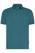 State of Art poloshirt blauw 3-knoop stretch