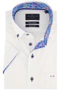 Katoenen Portofino overhemd korte mouw button-down wit