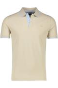 Katoenen 2-knoops Portofino korte mouw polo beige