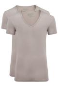 Slater t-shirt effen katoen beige