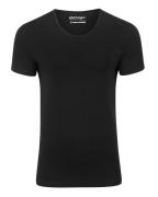 Garage Basis t-shirt diepe ronde hals bodyfit zwart