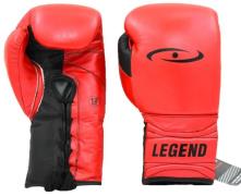 Legend Sports Veter bokshandschoenen heren/dames -mat zwart leer