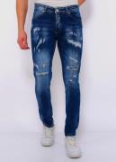 True Rise Slim fit jeans met gaten dc