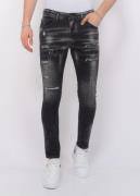 Local Fanatic Paint splatter destroy jeans stonewash slim fit