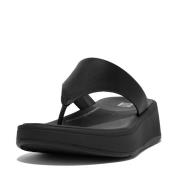 FitFlop F-mode leather flatform toe-post sandals