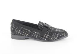 La Strada 2200127-4500 black/silver dames instappers gekleed