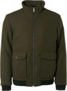 No Excess Jacket short fit with wool 2 colour dark army