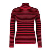 Red Button Top srb4068 roll neck black/red