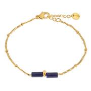 Label Kiki Armband blue tube gold