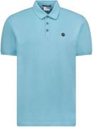 No Excess Polo korte mouw pique garment dyed aqua