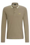 Hugo Boss Polo plisy w23 cake bruin