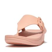 FitFlop Lulu covered-buckle raw-edge leather toe-thongs