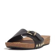 FitFlop Iqushion adjustable buckle leather slides