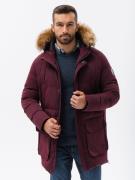 Ombre Winterjas heren bordeaux rood c554