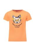 Tygo & Vito Meisjes t-shirt print neon koraal