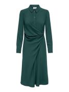 Jacqueline de Yong Jdyrizz ls wrap shirt dress wvn ex esmerald