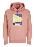 Jack & Jones Jcofast print sweat hood smu koraal