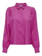 Only Onlcaro ls linen bl puff shirt cc fuchsia