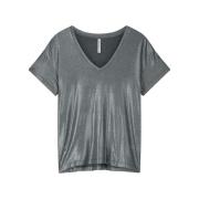 Summum 3s4887-30545 v- neck top metallic coated jersey