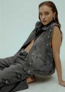 Homage to Denim Vintage grey denim gilet studs