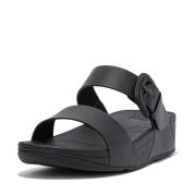 FitFlop Lulu covered-buckle raw-edge leather slides