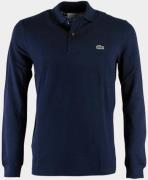 Lacoste Polo lange mouw blauw polo regular fit donkerblauw l112/166