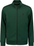 No Excess Sweater full zipper twill jacquard dark green