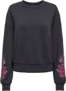 Only Onlcallie l/s o-neck embroidery swt black/bouquet