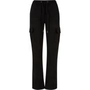 Urban Classics Dames twill cargo broek met hoge taille