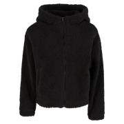 Urban Classics Dames sherpa fleecejas met capuchon