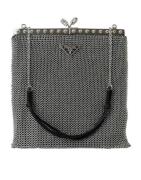 Prada Elegant zilver mesh schouder avond tas