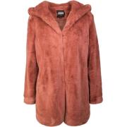 Urban Classics Dames teddy fleece mantel met capuchon