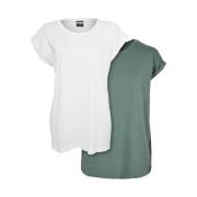 Urban Classics Dames verlengd schouder t-shirt (set van 2)