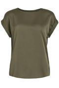 Vila viellette s/s satin top noos 159563 dusty olive