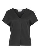 Vila viellette v-neck s/s satin top no 14089239 -