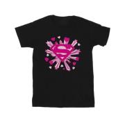 DC Comics Heren superman roze harten en sterren logo t-shirt