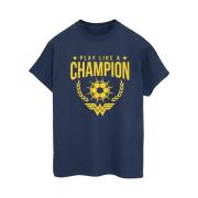 DC Comics Dames wonder woman play like a champion katoenen boyfriend-t...