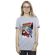 DC Comics Dames superman santa comic katoenen vriendje t-shirt