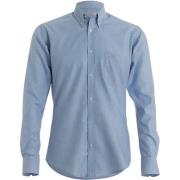 Kustom Kit Heren oxford slank shirt met lange mouwen