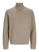 Jack & Jones jprblamilano stitch knit half zip s 12259664 greige