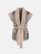 Mucho Gusto ® teddy gilet reversible beige met snake