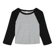 Bella + Canvas Dames micro-rib raglan 3/4 mouw t-shirt