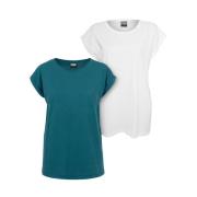 Urban Classics Dames verlengd schouder t-shirt (set van 2)